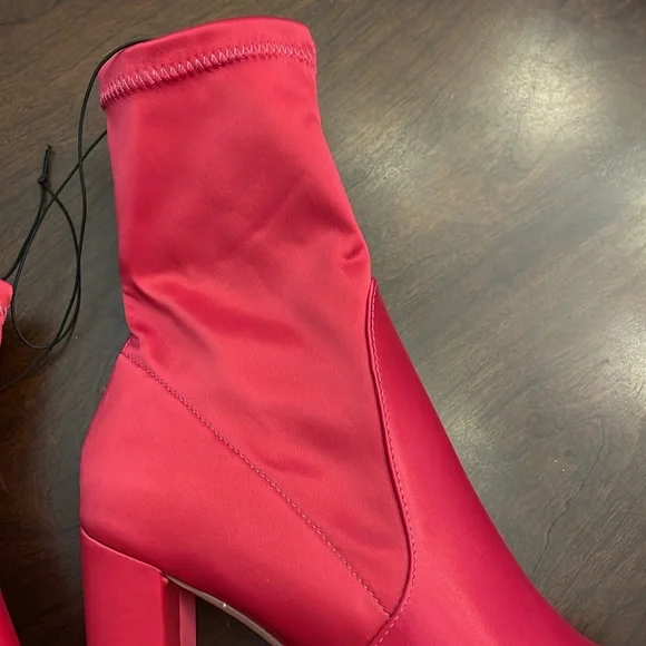 Satin Fuschia Booties by Express - Picture 7 of 16